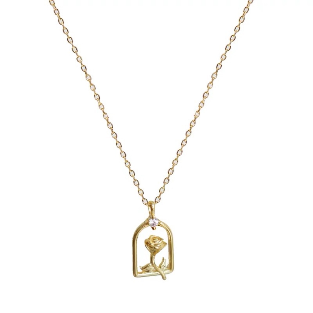 Gold over Sterling silver Rose garden necklace - Picture 8 of 8